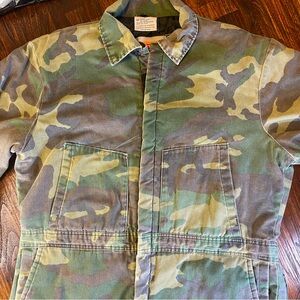 Vtg Winchester Mens Coverall Sz XL Insulated Trebark Camo Hunting Suit Full Zip